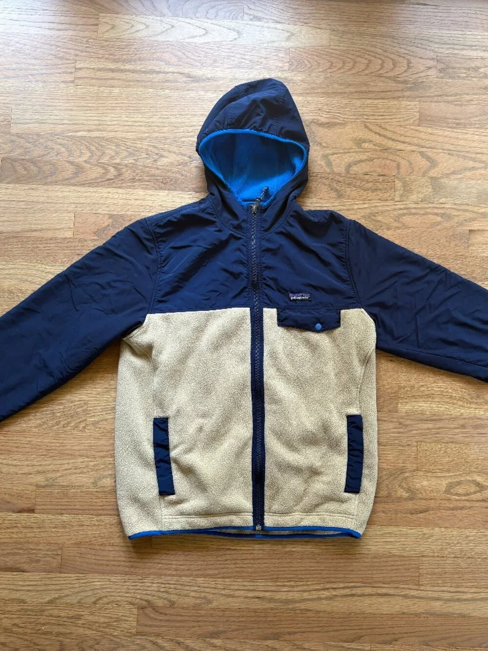 Patagonia Shelled Synchilla Snap-T Hoodie Fleece Full Zip Jacket Men M Navy